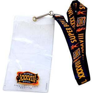 Super Bowl XXXVIII 2004 Lanyard & Ticket Protector Sleeve